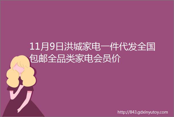 11月9日洪城家电一件代发全国包邮全品类家电会员价