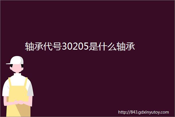 轴承代号30205是什么轴承