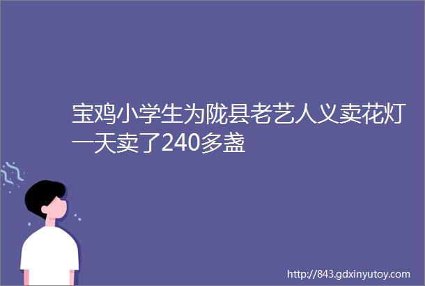 宝鸡小学生为陇县老艺人义卖花灯一天卖了240多盏