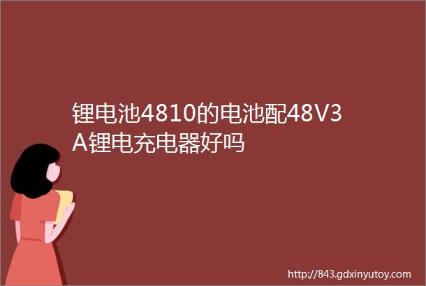 锂电池4810的电池配48V3A锂电充电器好吗