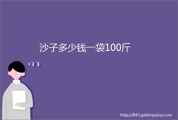 沙子多少钱一袋100斤