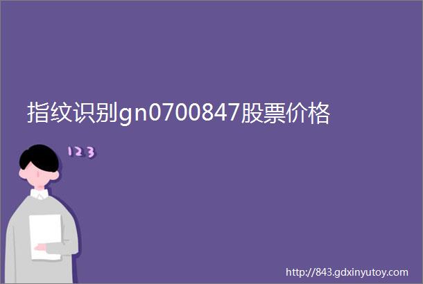 指纹识别gn0700847股票价格